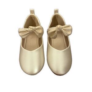 Walofou Girls Pearl Gold Bow W-2203 Shoes Flats 2